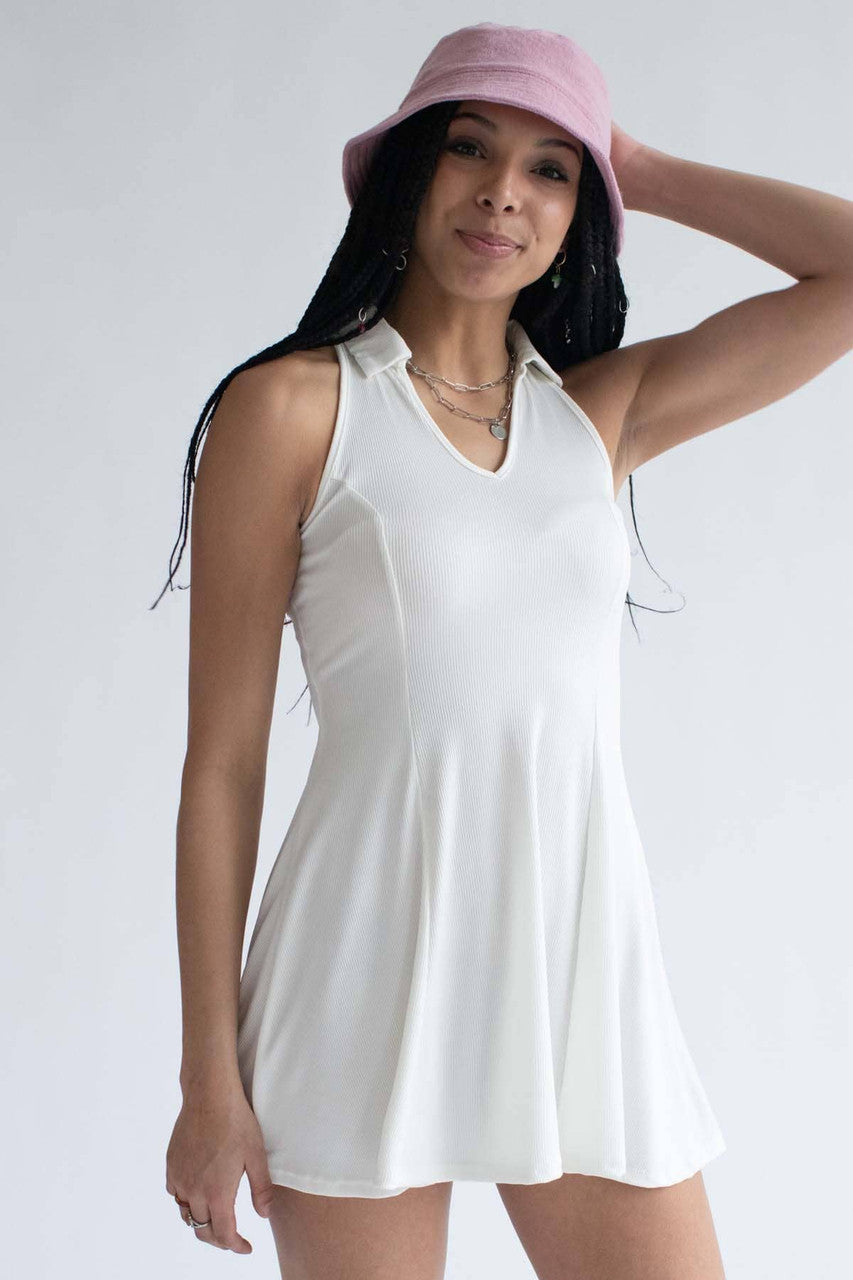 White Polo Skater Dress