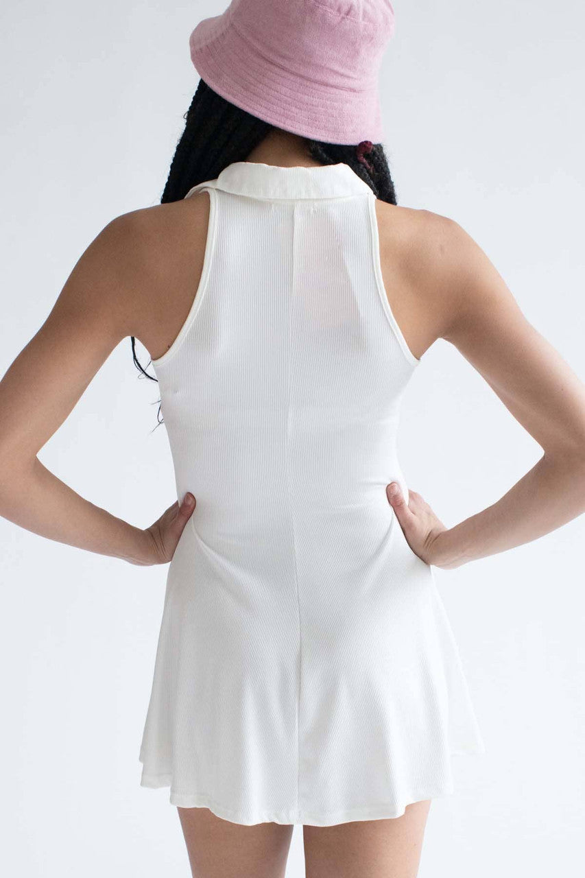 White Polo Skater Dress