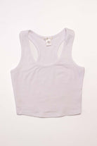 White Racerback Crop Tank 1