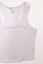 White Racerback Crop Tank 1