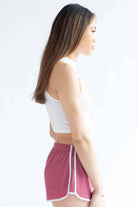 White Seamless Mock Neck Crop Top 1