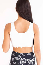 White Seamless High Neck Crop Tank