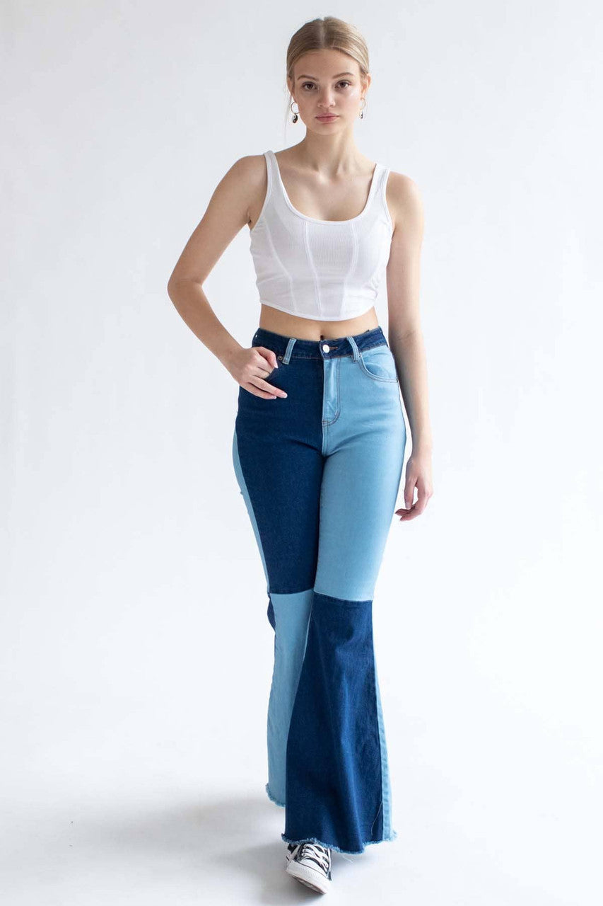 White Seamed Cropped Tank