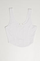 White Seamed Cropped Tank