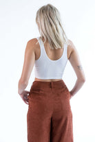 White Seamless Henley Tank Top
