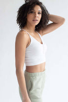White Seamless Hook & Eye Cropped Cami