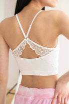 White Seamless Lace Back Bralette
