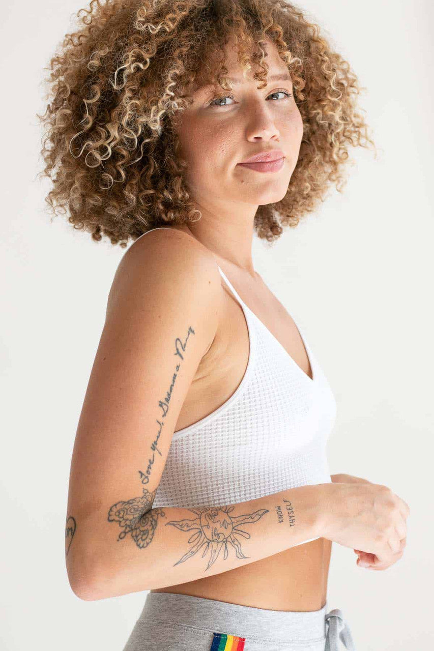 White Seamless Waffled Cami