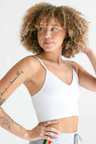White Seamless Waffled Cami