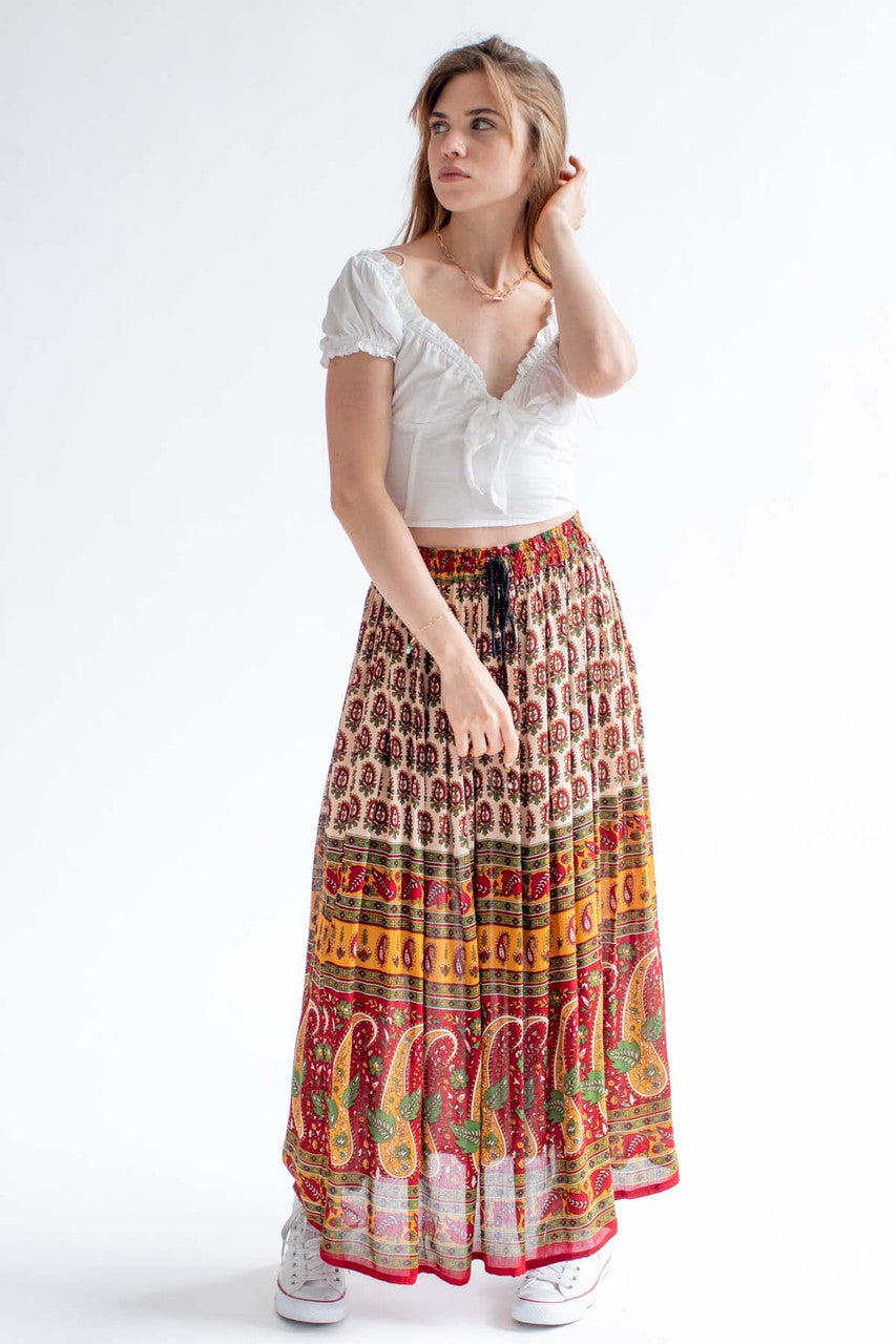 White Tencel Milkmaid Tie Cropped Top