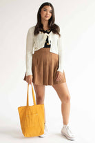 White Tie Bust Ribbed Cardigan