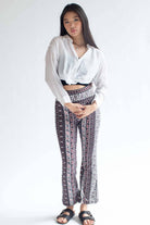 White Twist Waist Button Up Crop Shirt