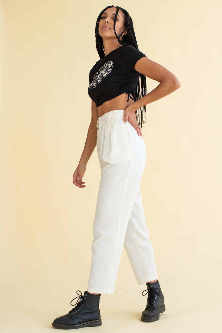 Ivory Pleated Pants