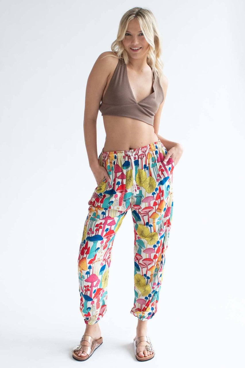 Wild Mushrooms Rayon Pants
