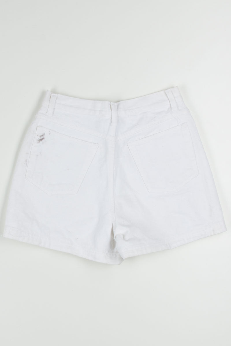 White Floral Embroidered Denim Shorts (sz. 7/8)