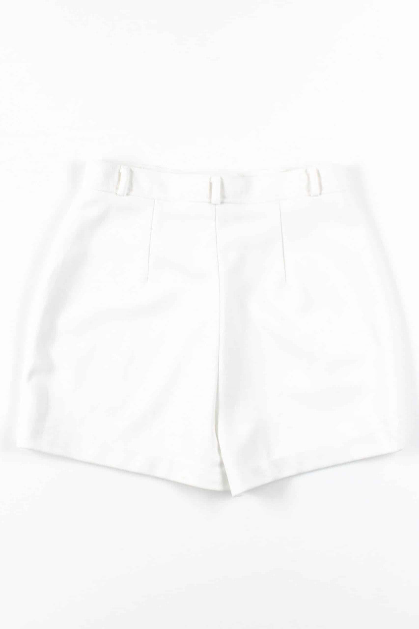 White Vintage Polyester Shorts (sz. 14)