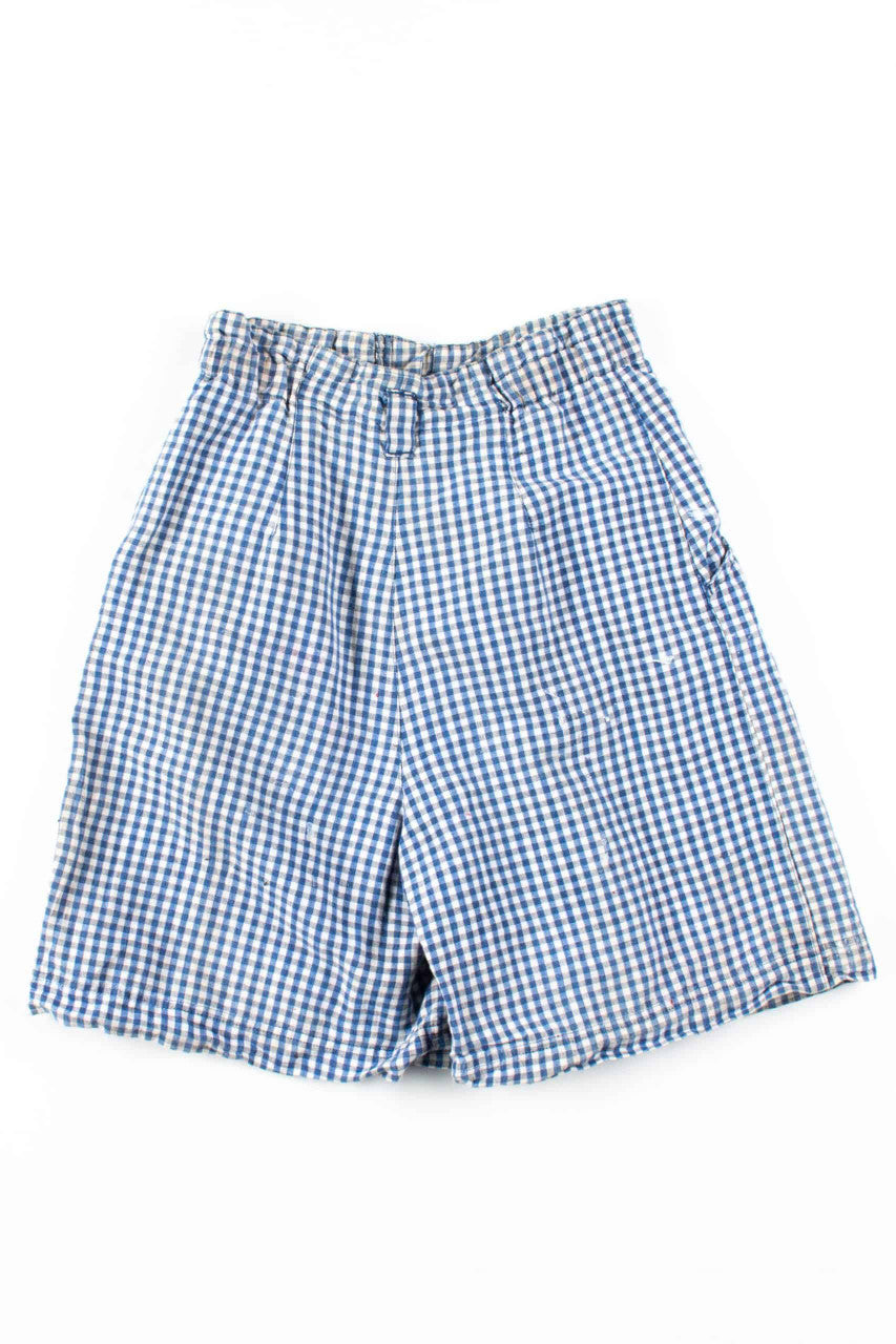 Blue Plaid Paperbag Shorts (sz. 7/8)