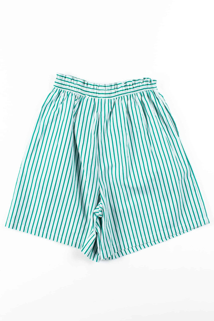 Green Striped Paperbag Shorts (sz. Medium)