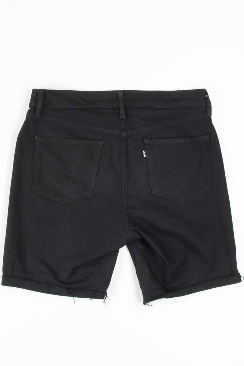 Black Stretch Cut Off Denim Shorts (sz. 30)