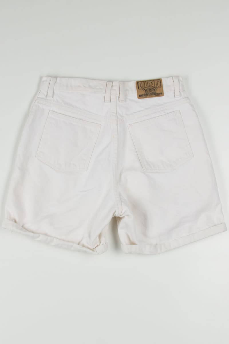 Women's Vintage Cream Cuffed Denim Shorts 312 (sz. 14)