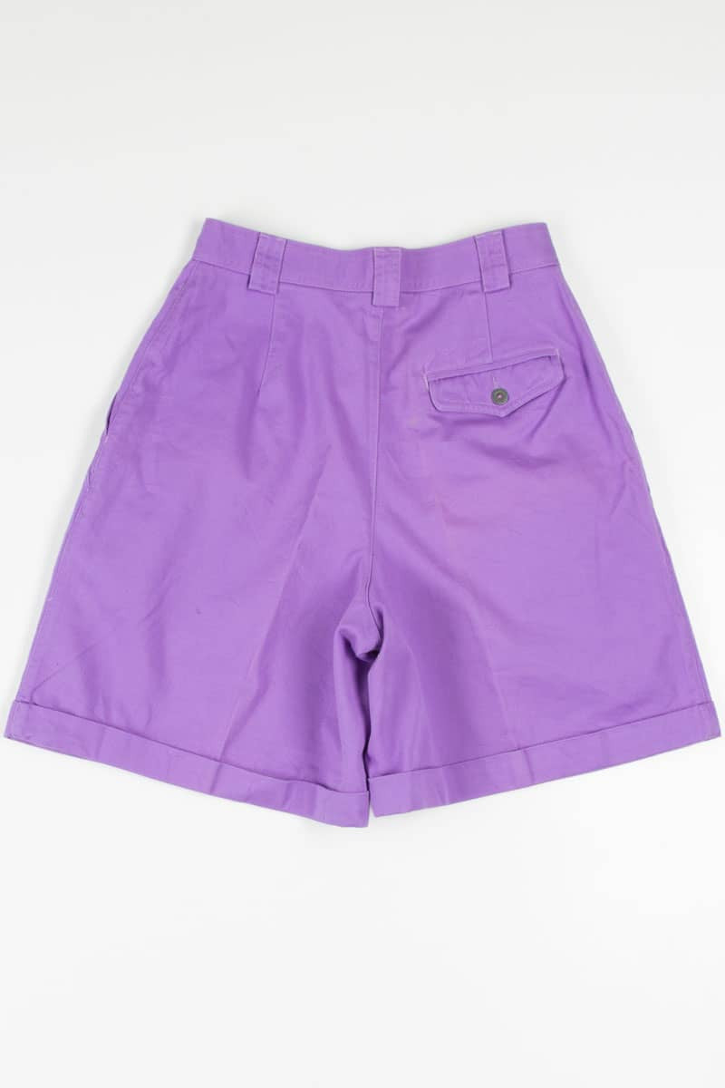Women's Purple High Waisted Pleated Denim Shorts 318 (sz. 8)