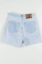 Women's Vintage Striped Lace Up Denim Shorts 323 (sz. 7/8)