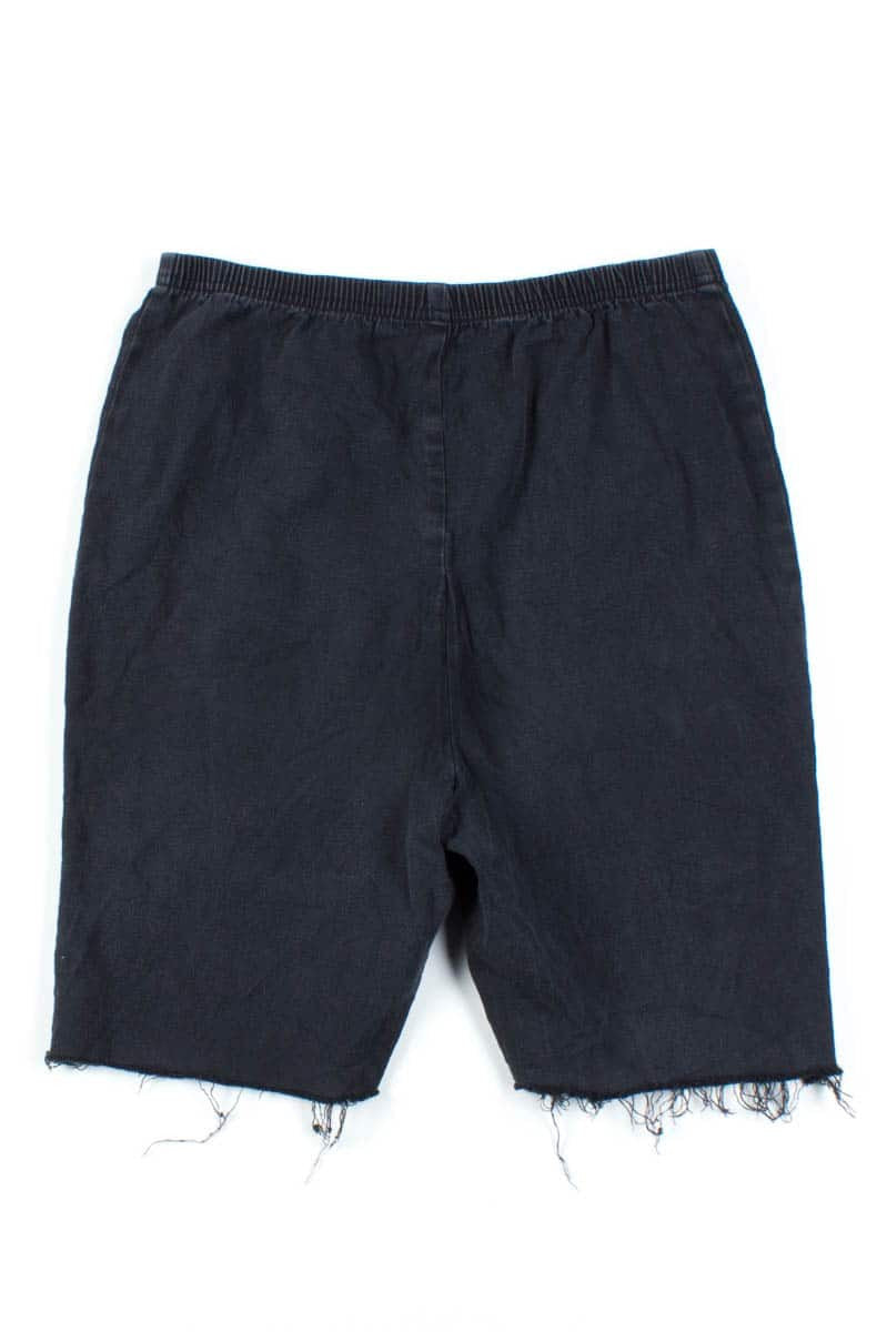 Black Elastic Cut Off Shorts (sz. L)