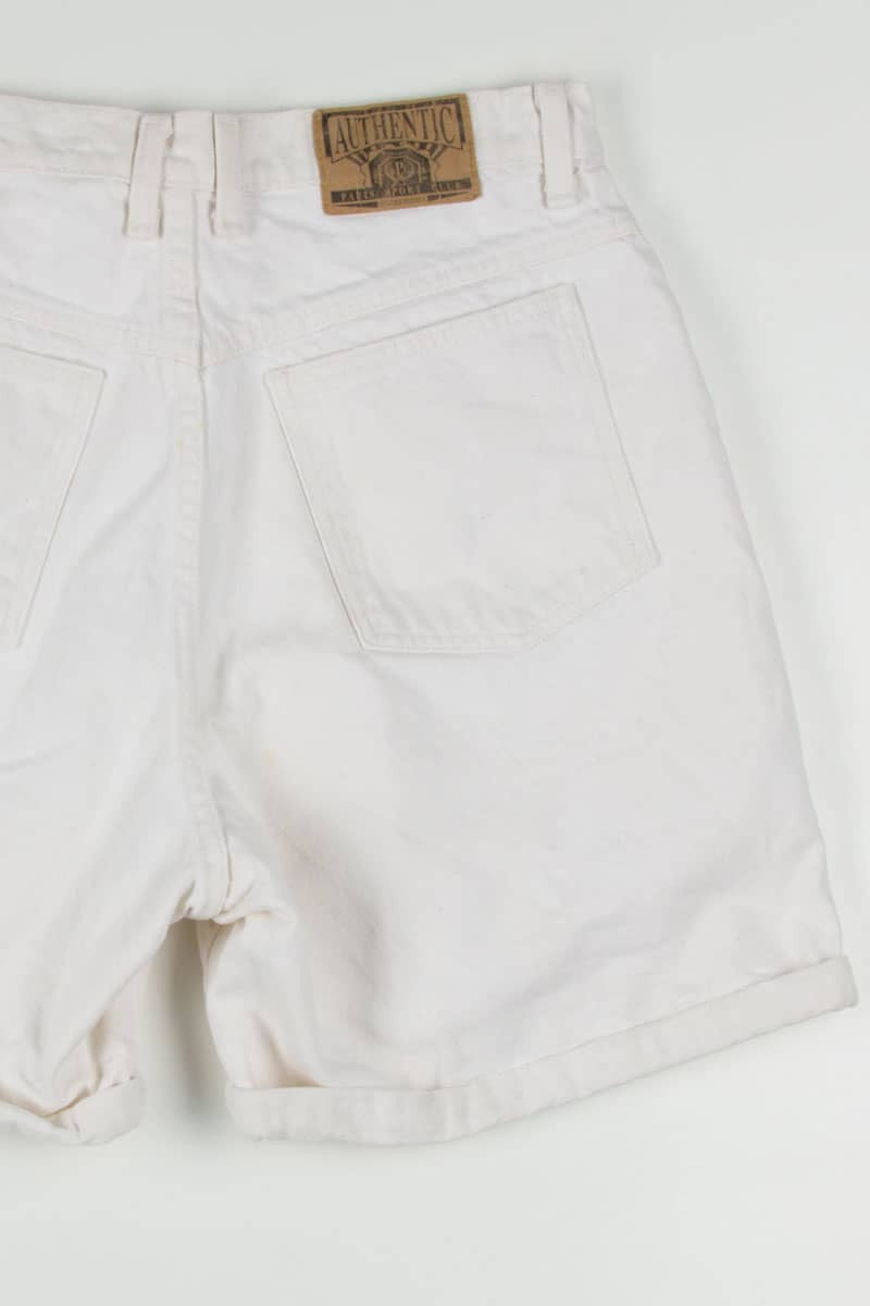 Women's Vintage Cream Cuffed Denim Shorts 312 (sz. 14)