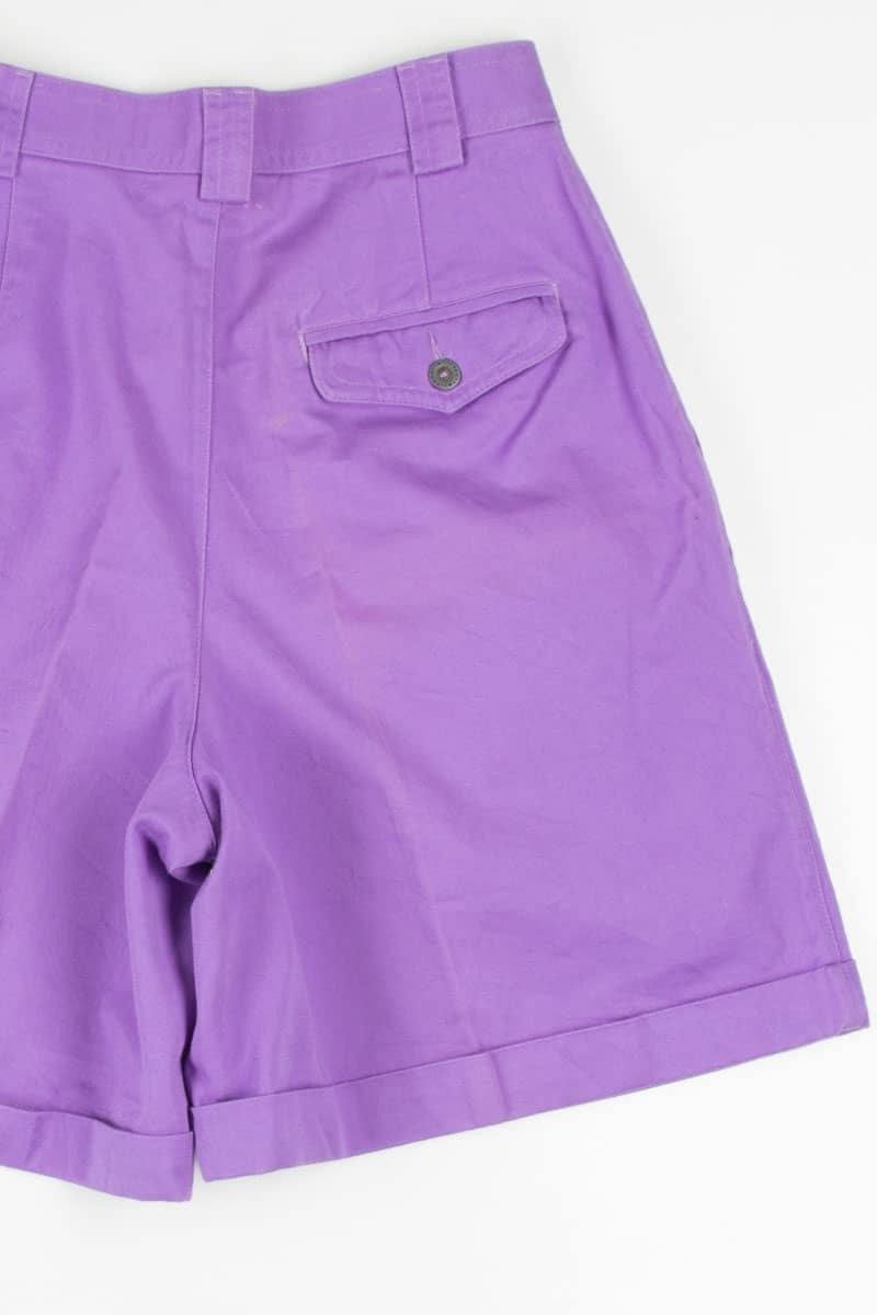 Women's Purple High Waisted Pleated Denim Shorts 318 (sz. 8)