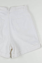 Women's Vintage White Pleated Denim Shorts 350 (sz. 10)