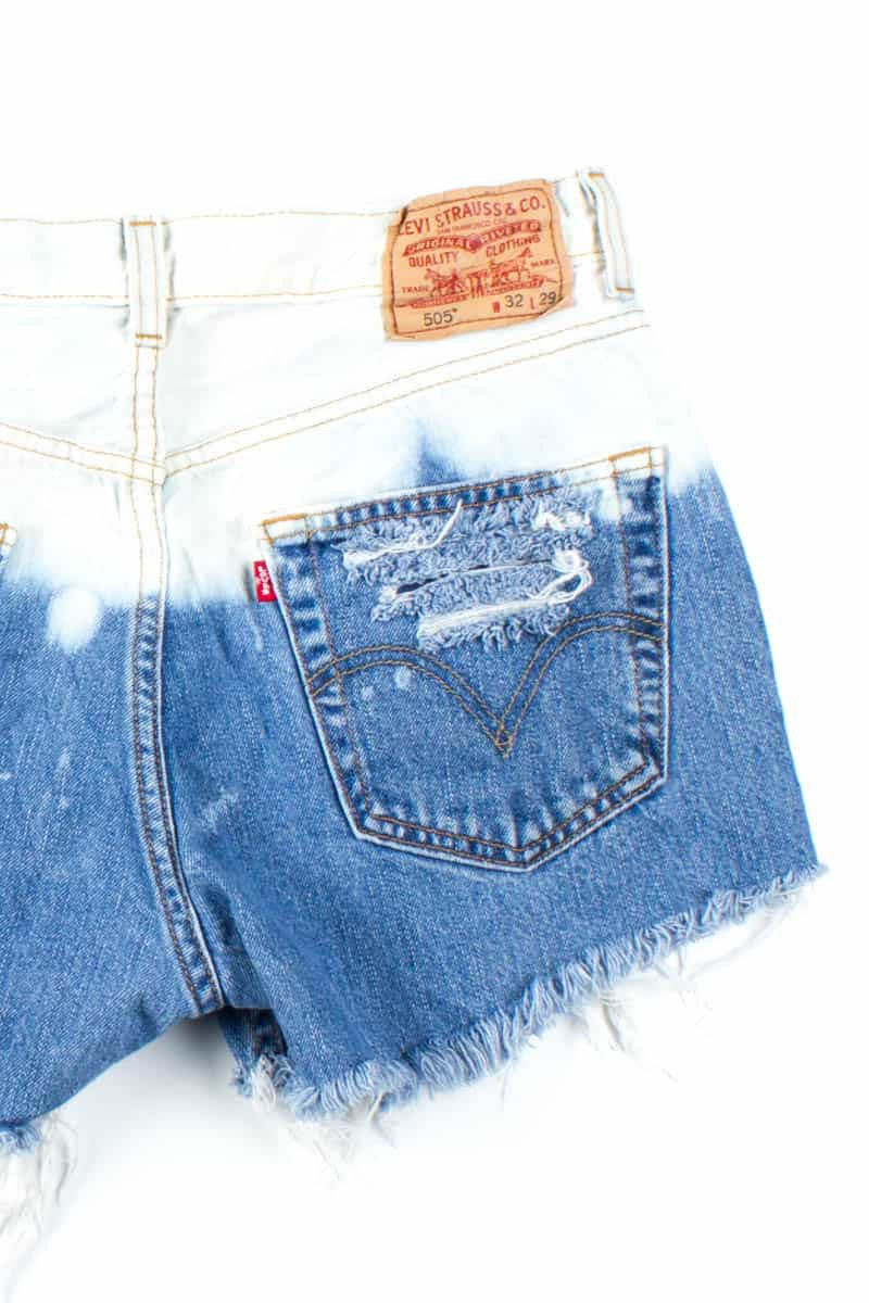 Two-Tone Levi's Distressed Denim Shorts (sz. 32)
