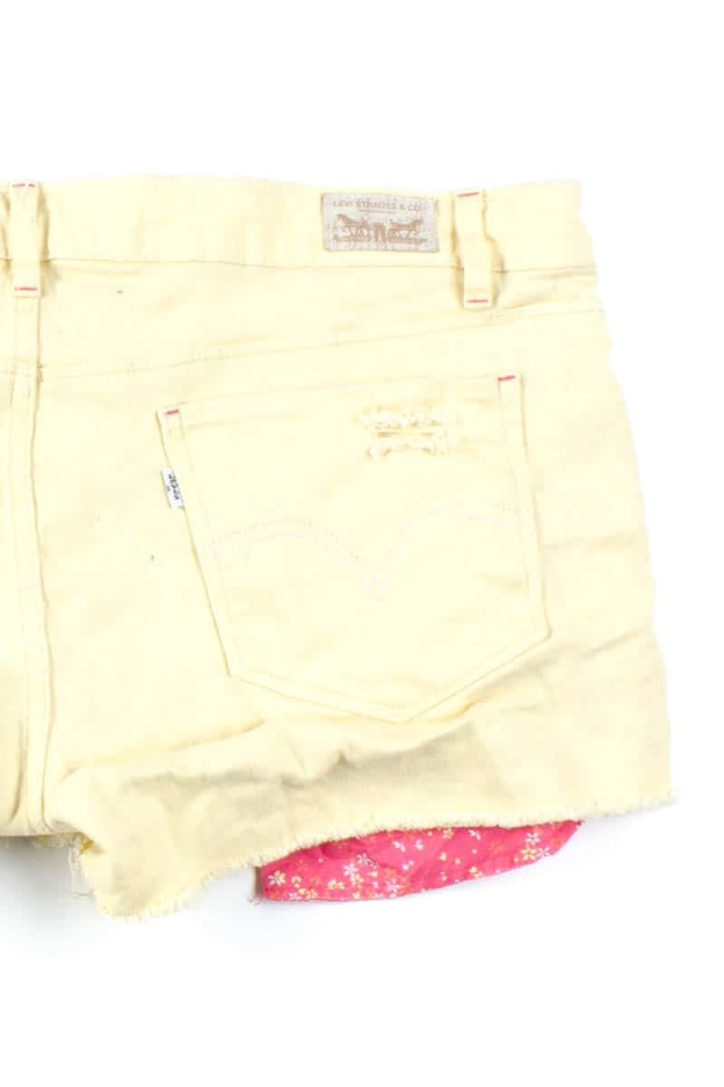 Yellow Levi's Distressed Denim Shorts (sz. 17)
