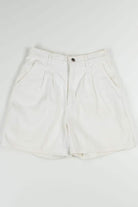 Vintage Lee Pleated White Denim Shorts