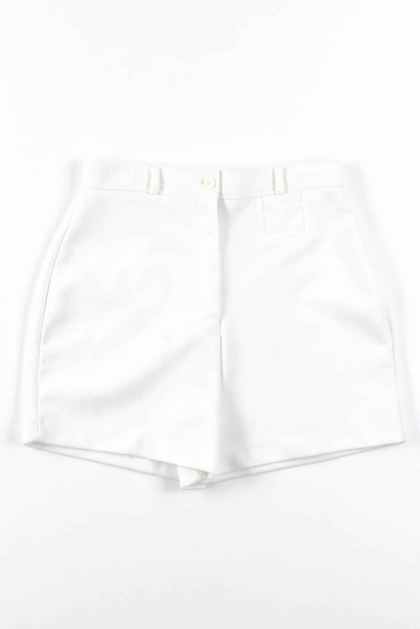 White Vintage Polyester Shorts (sz. 14)