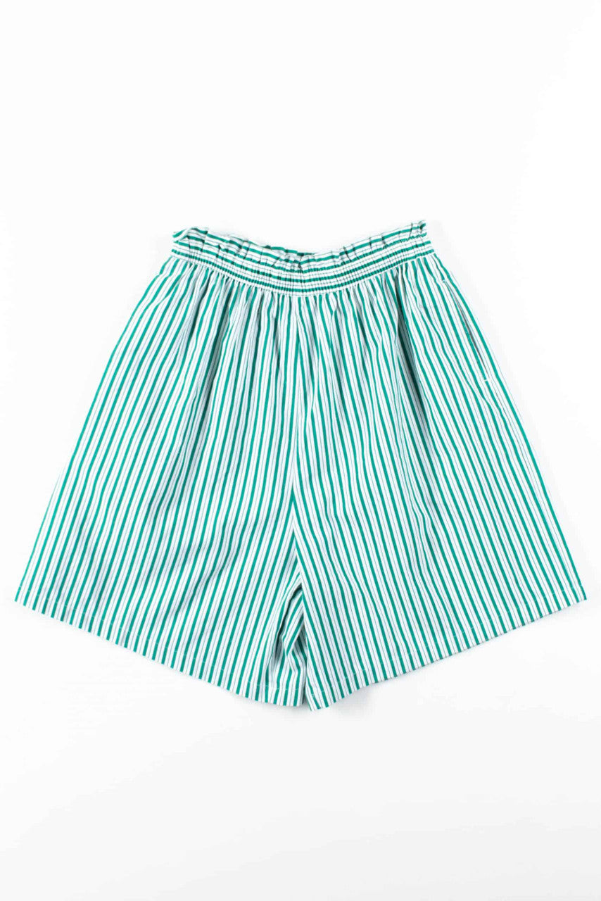 Green Striped Paperbag Shorts (sz. Medium)