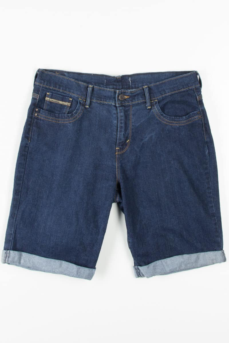 Gold Thread Detailed Levi's Denim Bermuda Shorts