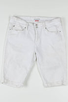 White Cuffed Levi's Denim Bermurda Shorts (sz. 12)