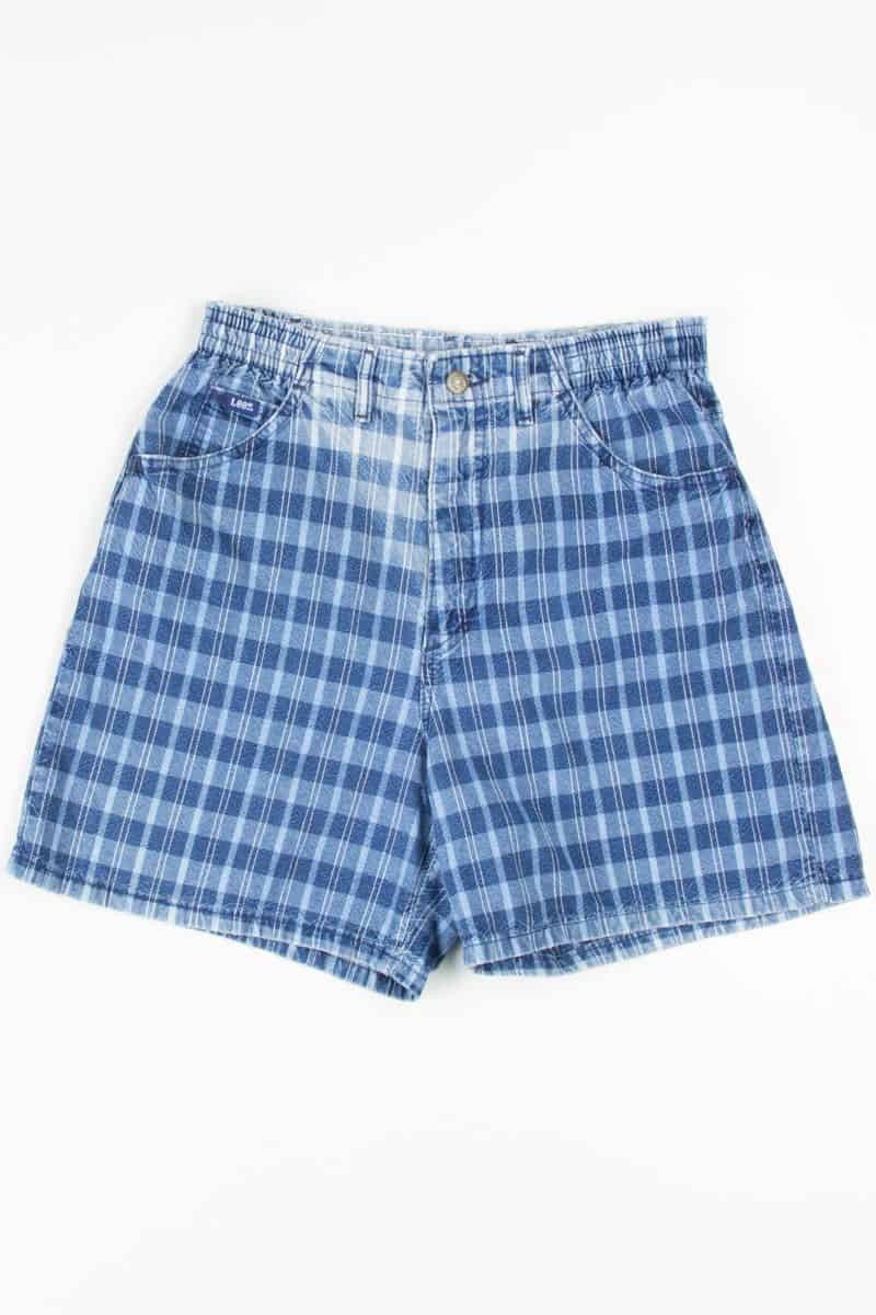 Women's Vintage Plaid Lee Denim Shorts 254 (sz. 10 Pet.)