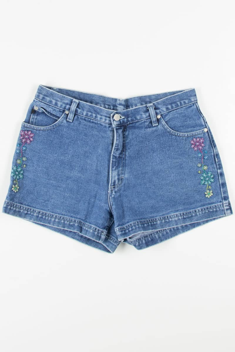 Women's Embroidered Flowers Denim Shorts 320 (sz. Juniors 13)
