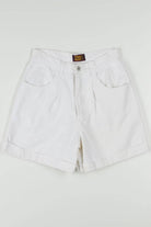 Women's Vintage White Pleated Denim Shorts 350 (sz. 10)