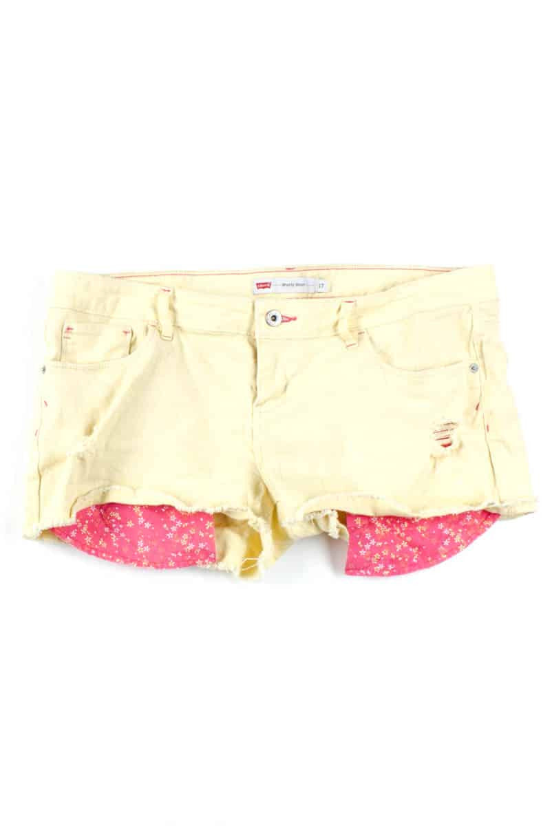 Yellow Levi's Distressed Denim Shorts (sz. 17)
