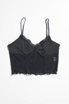 Black Lace Trimmed Mesh Body Cami
