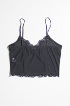 Black Lace Trimmed Mesh Body Cami