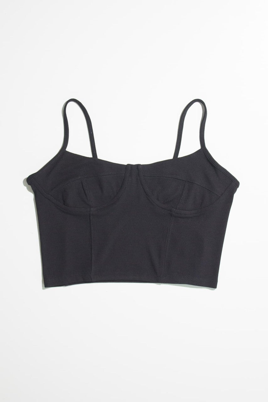 Black Ribbed Bustier Cami