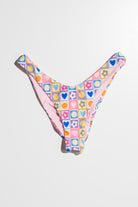 Checkered Spring Shapes Bikini Bottom