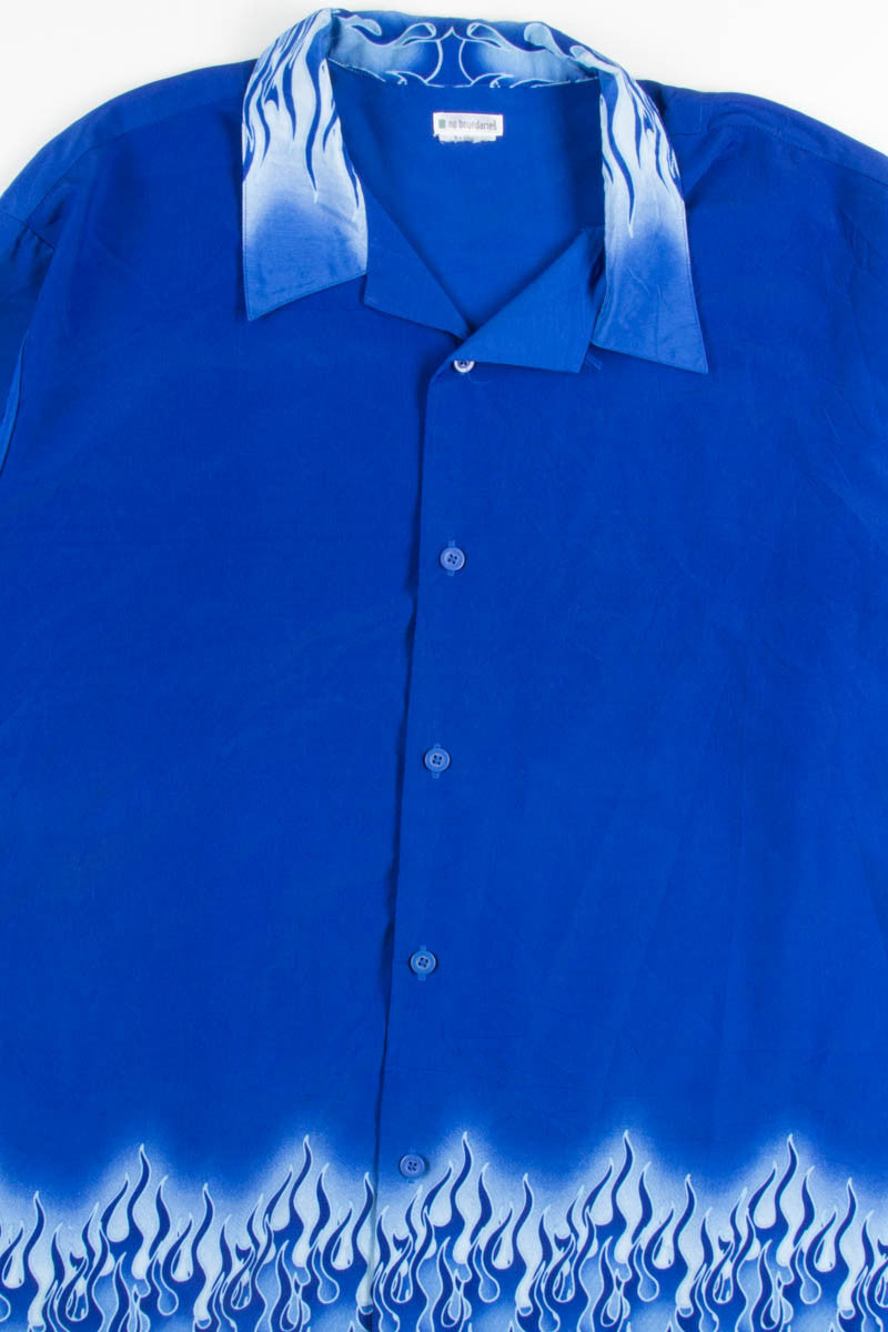 Blue Flame Rave Y2K Shirt 1