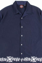 Navy Tribal Rave Y2K Shirt