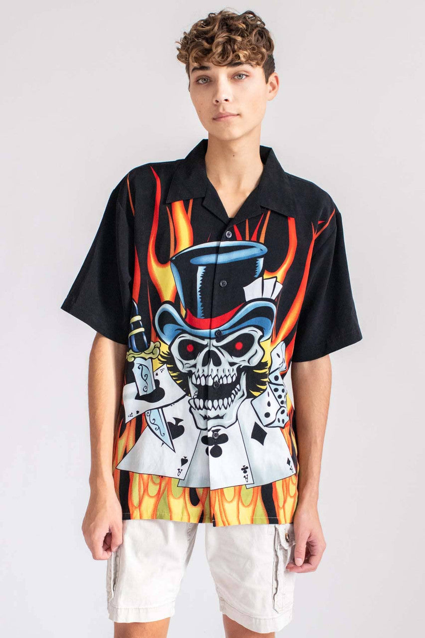 Skull and Aces Y2K Shirt