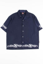 Navy Tribal Rave Y2K Shirt