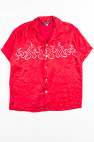 Red Flames Rave Y2K Shirt
